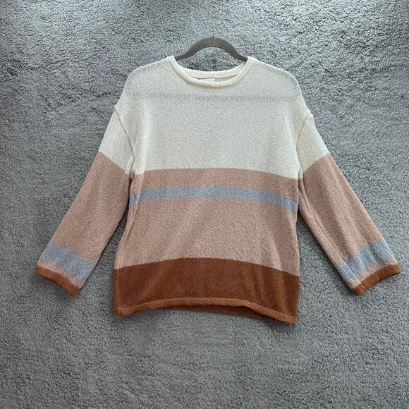 Pinch Women's‎ Small Knit Sweater Color Block Striped Cozy Warm Casual - Picture 1 of 7